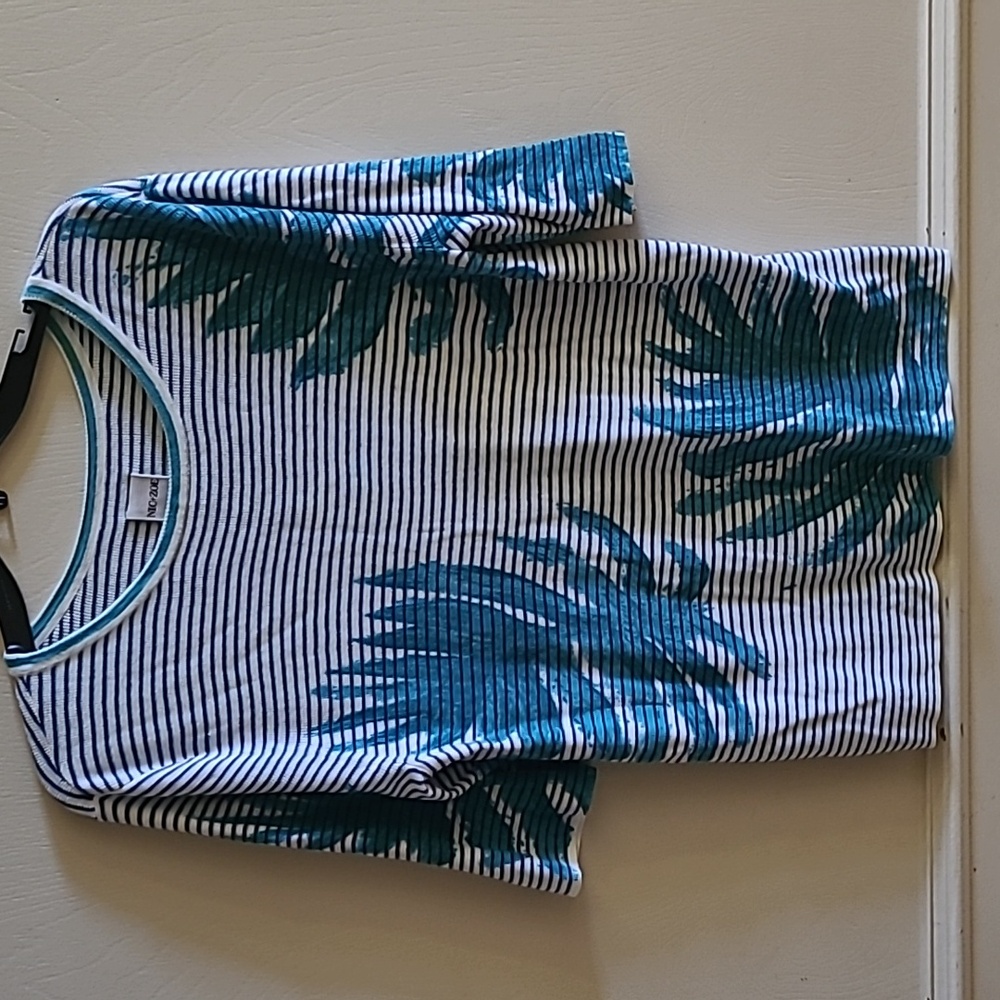 NEW NIC+ZOE Leaving Lines Sweater, Blue Multi, Sz L - Picture 3 of 7